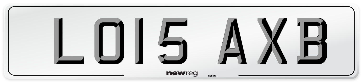 LO15 AXB Number Plate from New Reg